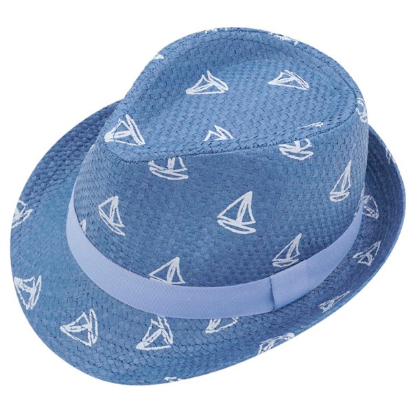 maximo - Kid's Mini Boy Trilby Boat - Hut Gr 49 cm blau von Maximo