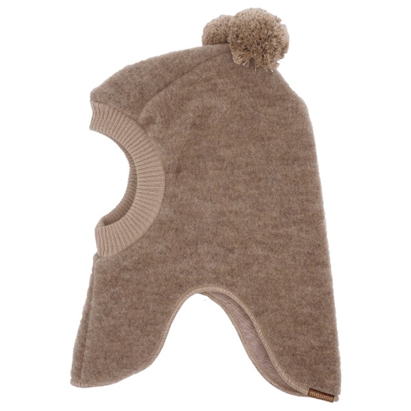 maximo - Kid's Mini-Schlupfmütze mit Wollfleece und Pompons - Sturmhaube Gr 49-51 cm braun von Maximo