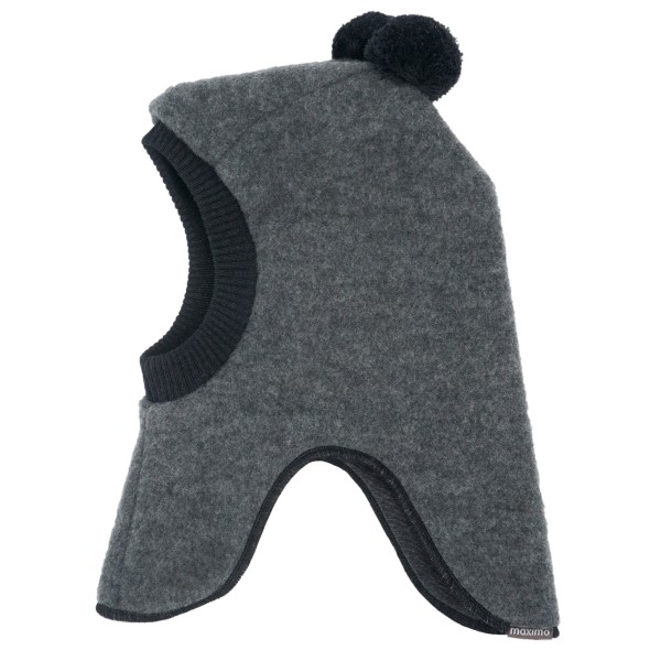 maximo - Kid's Mini-Schlupfmütze mit Wollfleece und Pompons - Sturmhaube Gr 49-51 cm grau von Maximo