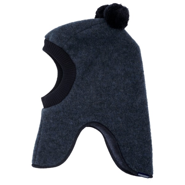 maximo - Kid's Mini-Schlupfmütze mit Wollfleece und Pompons - Sturmhaube Gr 53-55 cm blau von Maximo
