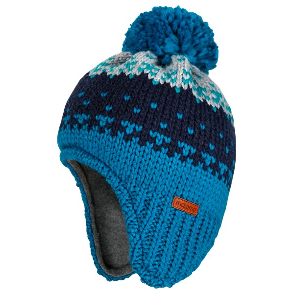 maximo - Mini-Inkamütze Farbwechsel mit Pompon und Futter - Mütze Gr 49 cm blau von Maximo