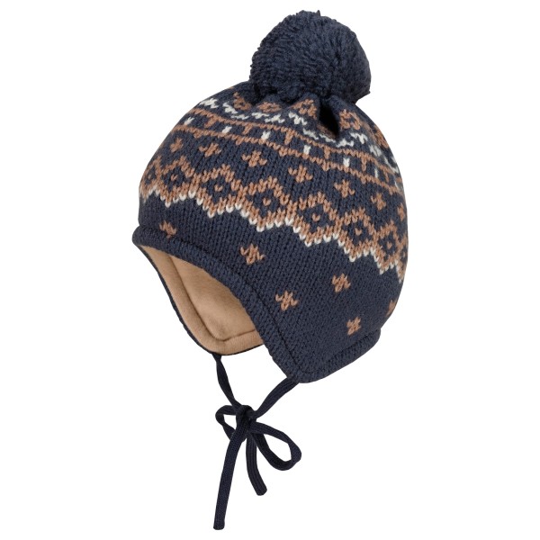 maximo - Mini-Mütze ausgenäht Jacquard Norweger mit Futter - Mütze Gr 47 cm blau von Maximo