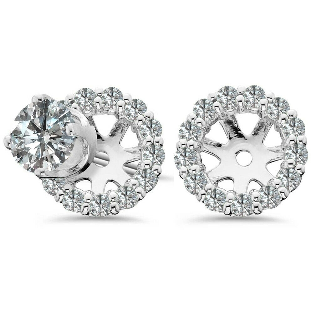 Runder Ohrring-Laborgewachsene Diamant-Jacken Von 0.80Ct Bis 1.30Ct 14K Weiß/Gelb Rose Aus Solidem Gold Large von MaximusJewelry