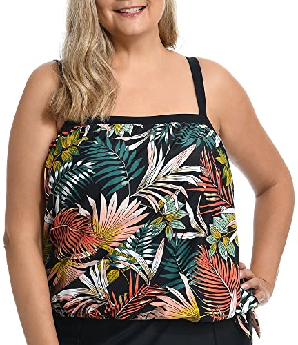 Maxine Of Hollywood Damen Bandeau Tankini Badeanzug Top, Mehrfarbig. Handflächen und Fronten, von Maxine Of Hollywood