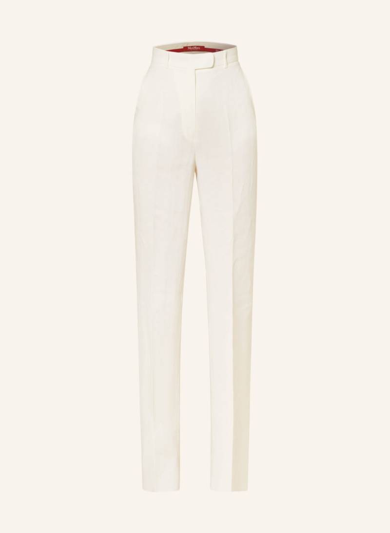 Max Mara Studio Marlenehose Alcano Aus Leinen weiss von Max Mara STUDIO