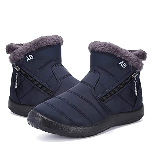 Maxome Winterstiefel Damen Warme Gefüttert Winterschuhe Schneestiefel Winterboots Reißverschluss Kurzschaft Stiefeletten Winter Boots Outdoor Leicht Bequem Rutschfeste Wanderstiefel von Maxome
