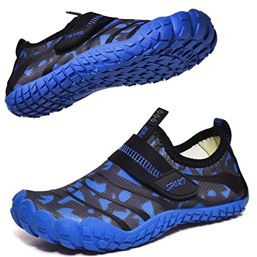 Wasserschuhe für Kinder, Jungen, Mädchen, Strandschuhe, Aqua, Schwimmschuhe, Pool, Barfußschuhe, schnell trocknend, leicht, Kinder, Surfen, Tauchschuhe, Schwarzblau, 35 EU von Maxome