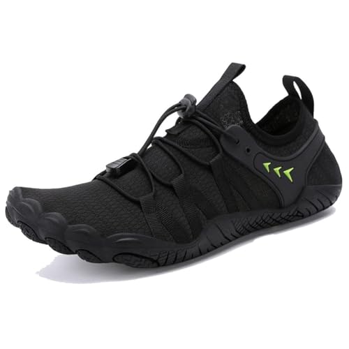 Wasserschuhe Herren Damen Strandschuhe Schwimmschuhe Schnell Trocken Barfuß Surf Schuhe Frauen Meer Schuhe Damen Leichte Unisex Sport Tauchen Pool Schuhe, Blackgreen von Maxome