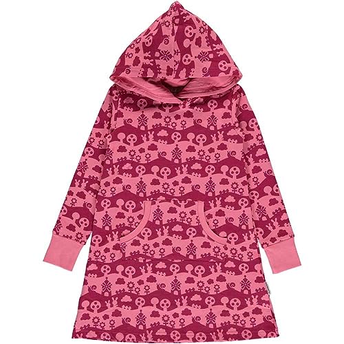 Maxomorra Dress Hoodie Sweat Pink Landscape, 86/92 von Maxomorra