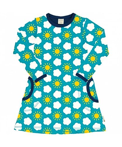 Maxomorra Dress LS Classic Sky, 134/140 von Maxomorra