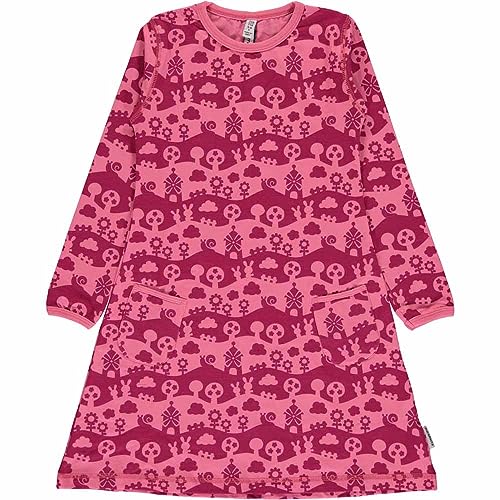 Maxomorra Dress LS Pink Landscape, 98/104 von Maxomorra