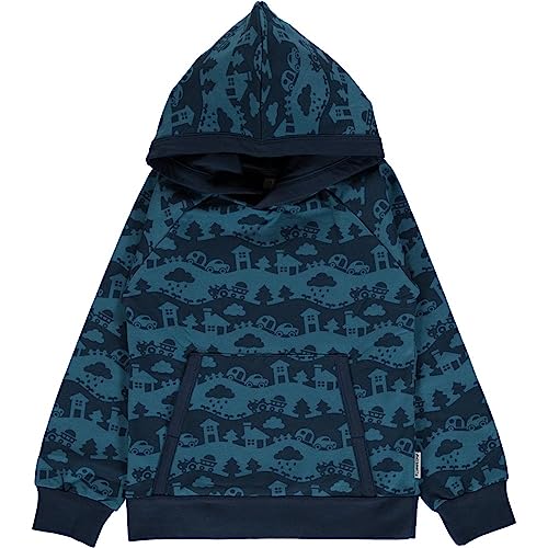 Maxomorra Hoodie Sweat Blue Landscape, 98/104 von Maxomorra