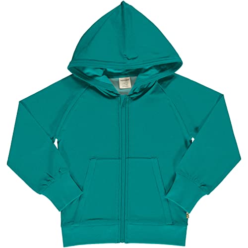 Maxomorra Kinder Kapuzenjacke Cardigan Hood Sweat Dunkelblau, Türkis oder Pink (134-140, Lagoon) von Maxomorra