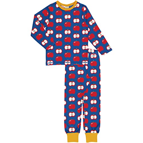 Maxomorra Kinder Schlafanzug Bio Pyjama Farm Apple GOTS Zertifiziert (122-128) von Maxomorra