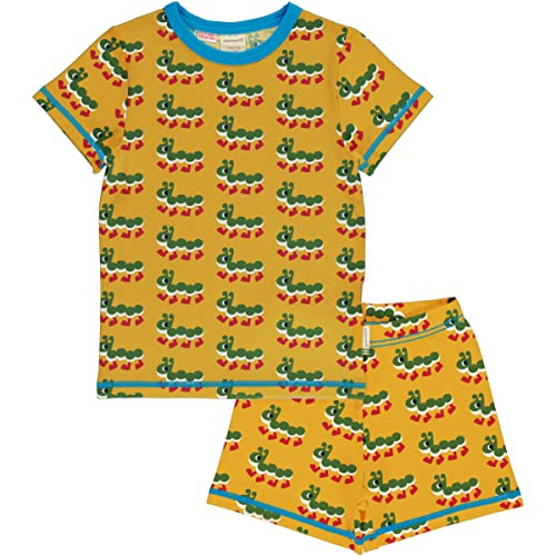 Maxomorra Kinder Schlafanzug Kurzarm Shirt + Shorts Raupen Motiv Pyjama Caterpillar (134-140) von Maxomorra