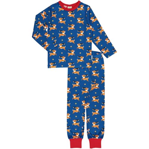 Maxomorra Kinder Schlafanzug Rentier GOTS Pyjama Reindeer (122/128) von Maxomorra