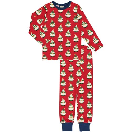 Maxomorra Kinder Schlafanzug Weihnachten GOTS Pyjama Swedish Santa (134/140) von Maxomorra