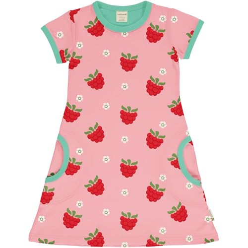 Maxomorra Kurzarm-Kleid mit Himbeeren 134/140 von Maxomorra