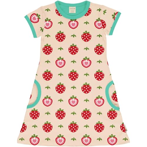 Maxomorra Kurzarm Kleid mit vielen Erdbeeren Strawberry(134-140) von Maxomorra