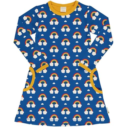 Maxomorra Langarm-Kleid mit Regenbogen 110/116 von Maxomorra
