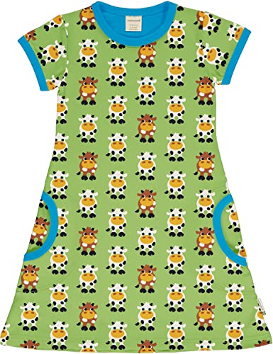 Maxomorra Mädchen Kleid Kurzarm mit Kühen Dress Cow (122-128) von Maxomorra