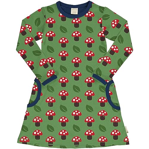 Maxomorra Mädchen Kleid Langarm Nachhaltig Glückspilz Dress Mushroom (110-116) von Maxomorra