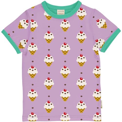 Maxomorra Mädchen T-Shirt Kurzarm mit Eistüten Top Ice Cream (134/140) von Maxomorra