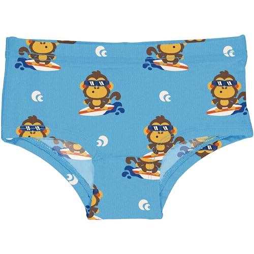 Maxomorra Mädchen Unterhose Affen Briefs Hipster Monkey in hellblau (134-140) von Maxomorra