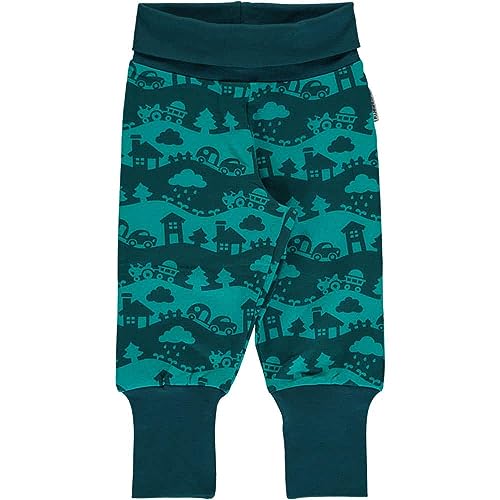 Maxomorra Pants Rib Sweat Turquoise Landscape, 98/104 von Maxomorra