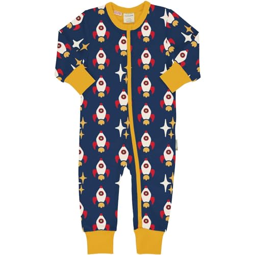 Maxomorra Schlafstrampler mit Reißverschluss Raumschiff Romper Rocket (86-92) von Maxomorra