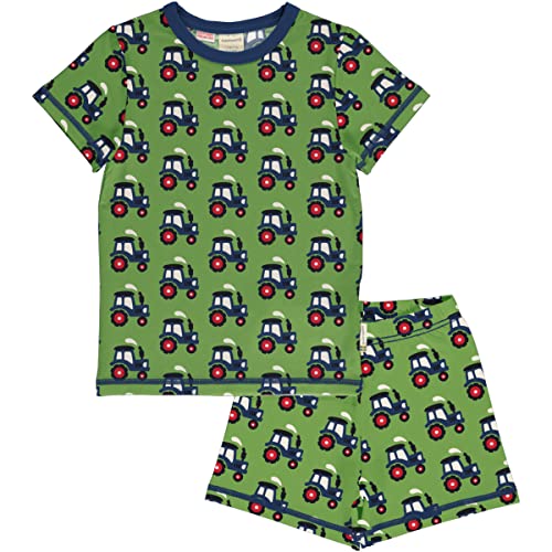 Maxomorra kurzer Kinder Sommer Pyjama mit Traktoren Pyjama Set Short Tractor (146-152) von Maxomorra