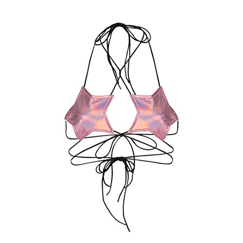 Maxrise Damen Bralette BH mit Trägern, metallisch - Pink - Einheitsgröße von FlyCC