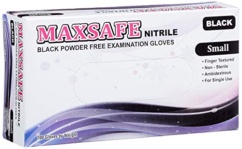 MAXSAFE nitryl gloves size S #black 100 pz von Maxsafe