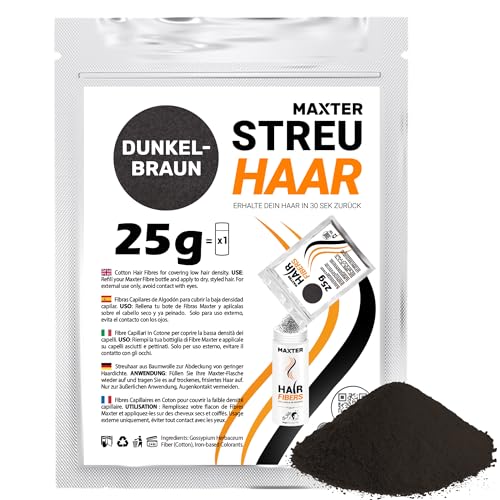 Maxter NACHFÜLLBEUTEL FÜR STREUHAAR Dunkelbraun 25g Haarpuder gegen Kaschierung von Haarausfall - Haarpuder Männer und Frauen - Mikrofaser in Pulverform - Hair Fiber - Haarpuder Dunkelbraun Maxter NACHFÜLLBEUTEL FÜR STREUHAAR Dunkelbraun 25g Haarpuder gegen Kaschierung von Haarausfall - Haarpuder Männer und Frauen - Mikrofaser in Pulverform - Hair Fiber - Haarpuder Dunkelbraun von Maxter