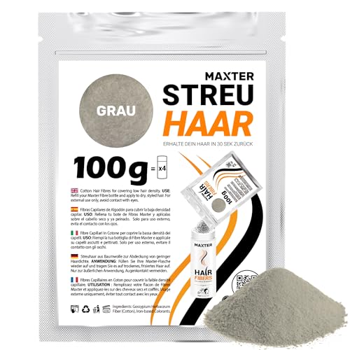 Maxter NACHFÜLLBEUTEL FÜR STREUHAAR Grau 100g Haarpuder gegen Kaschierung von Haarausfall - Haarpuder Männer und Frauen - Mikrofaser in Pulverform - Hair Fiber - Haarpuder Grau Maxter NACHFÜLLBEUTEL FÜR STREUHAAR Grau 100g Haarpuder gegen Kaschierung von Haarausfall - Haarpuder Männer und Frauen - Mikrofaser in Pulverform - Hair Fiber - Haarpuder Grau von Maxter