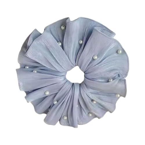 Maxtonser Elegantes, französisch inspiriertes Perlen-Haargummi mit Rüschenstoff, modischer Haarschmuck für Damen und Mädchen von Maxtonser