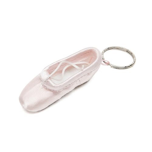 Maxtonser Handgefertigter Ballettschuh-Schlüsselanhänger aus Seide, Mini-Spitzenschuh-Schlüsselanhänger, elegantes Schlüsselzubehör für Balletttänzer, Babyrosa von Maxtonser