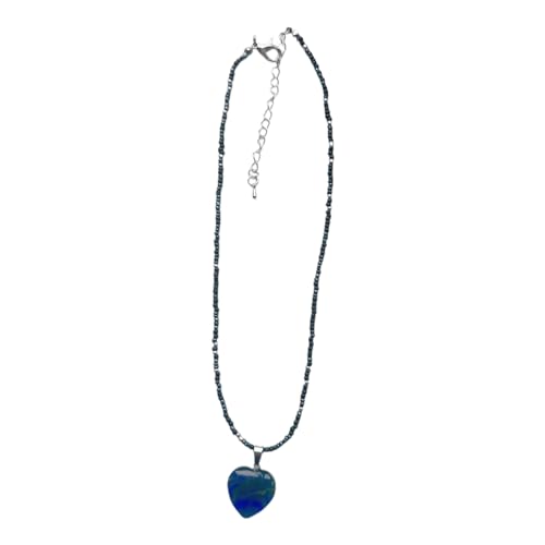Maxtonser Herz-Anhänger-Halskette mit mehrfarbigen Perlen, verstellbare Kette, Halsketten, böhmischer, modischer Schmuck für Frauen und Mädchen, Stil 1 von Maxtonser