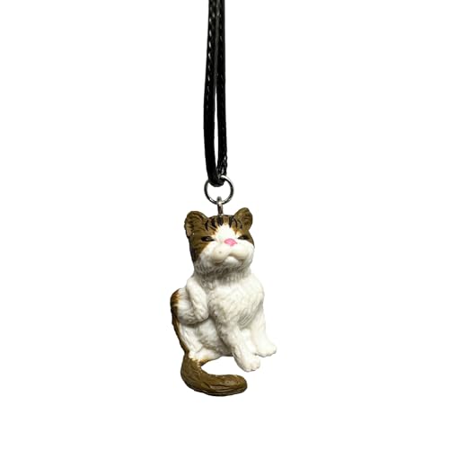 Maxtonser Verstellbare Länge Halskette mit Katzen-Anhänger, modischer Tier-Charm-Halsband für Frauen, Katzenliebhaber, 3D-Katzen-Charm-Halskette, Stil 1 von Maxtonser