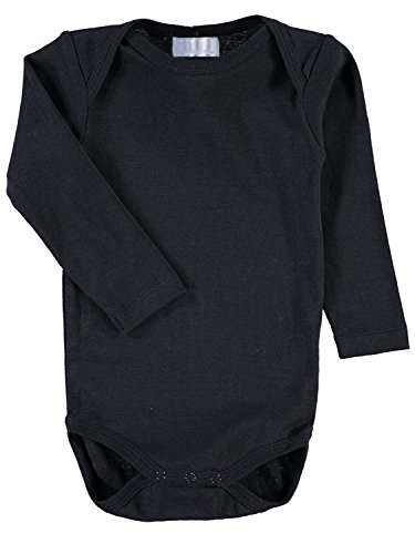 DIMO TEX Baby Langarm Body einfarbig schwarz (74/80) von Max und Mia