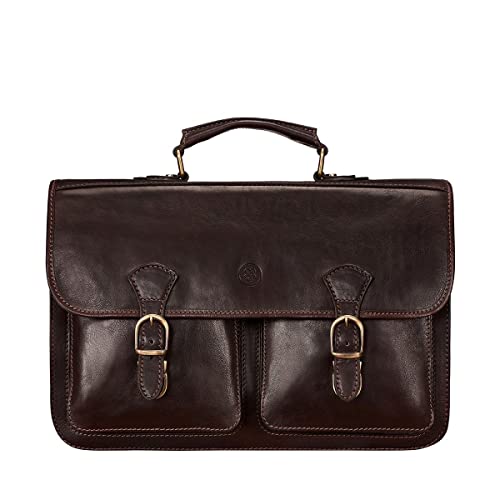 Maxwell Scott 15’’ Herren Laptop Satchel Businesstasche in Dunkelbraun - Loreto von Maxwell Scott