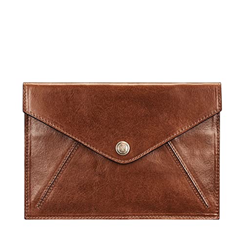 Maxwell Scott - Luxuriöse italienische Leder-Reisetasche für Damen mit Mehreren Kreditkartenfächern - Handgefertigt aus italienischen Vollnarbenhäuten - The Ortona Cognac von Maxwell Scott