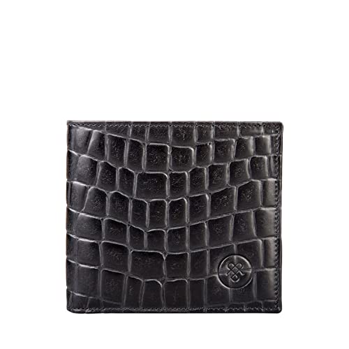 Maxwell Scott - Luxuriöse Herren- Leder Brieftasche mit Münzfach - Handgefertigt aus italienischen Vollnarbenhäuten - The Ticciano Croco Schwarz von Maxwell Scott