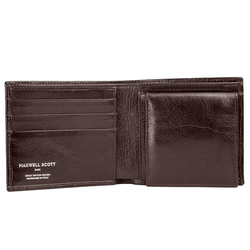 Maxwell Scott - Luxuriöse Herren- Leder Brieftasche mit Münzfach - Handgefertigt aus italienischen Vollnarbenhäuten - The Ticciano Dunkelbraun von Maxwell Scott