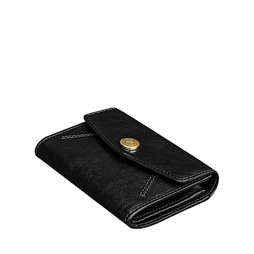 Maxwell Scott - Luxuriöse kleine Damenhandtasche aus Leder mit Popper-Verschluss und Reißverschlussfach für Münzen und Karten - The Fontanelle Schwarz von Maxwell Scott