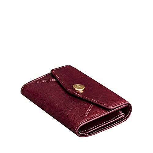 Maxwell Scott - Luxuriöse kleine Damenhandtasche aus Leder mit Popper-Verschluss und Reißverschlussfach für Münzen und Karten - The Fontanelle Weinrot von Maxwell Scott