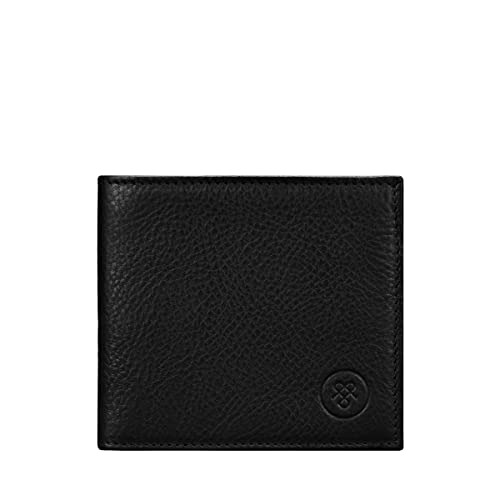 Maxwell Scott - Luxuriöses Leder Classic Soft Herren Bifold Brieftasche - Handgefertigt aus italienischen Vollnarbenhäuten - The Vittore Soft Grain Schwarz von Maxwell Scott