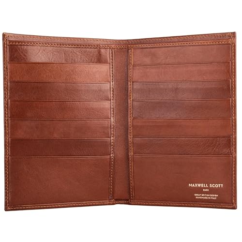 Maxwell Scott - Luxuriöse große Brieftasche aus Leder für Herren - Handgefertigt aus italienischen Vollnarbenhäuten - The Pianillo Cognac von Maxwell Scott