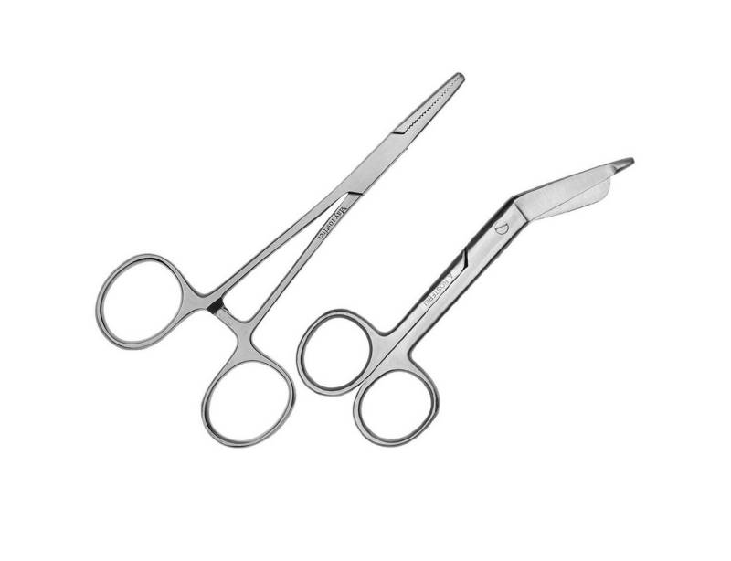 May Erste-Hilfe-Set Set - 1x Erste-Hilfe Verbandschere 11,5 cm - Edelstahl + 1x Klemme von May
