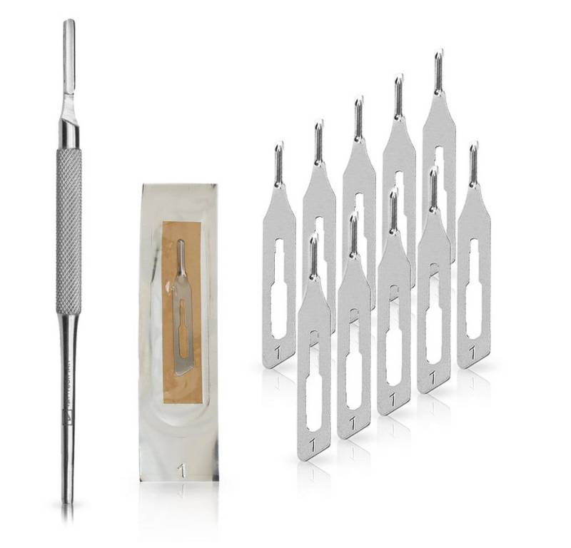 May Fußraspel Set 10 x Hohlmeißelklingen - Figur 1 - einzeln steril verpackt + 1 x von May